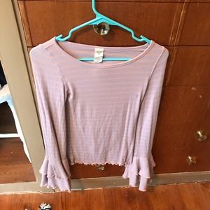 Free people bell sleeve pink shirt